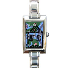 Smiling House Rectangle Italian Charm Watch by snowwhitegirl