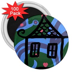 Smiling House 3  Magnets (100 Pack) by snowwhitegirl