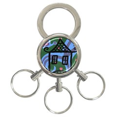 Smiling House 3-ring Key Chains by snowwhitegirl