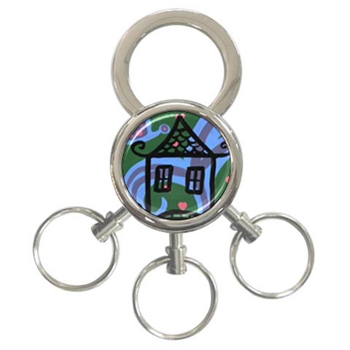 Smiling House 3-Ring Key Chains