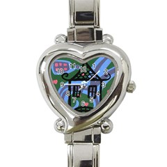 Smiling House Heart Italian Charm Watch by snowwhitegirl