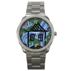 Smiling House Sport Metal Watch by snowwhitegirl