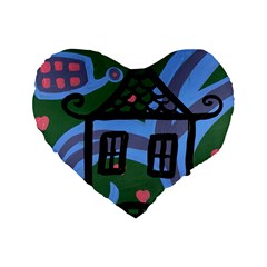 Smiling House Standard 16  Premium Heart Shape Cushions by snowwhitegirl