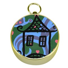 Smiling House Gold Compasses by snowwhitegirl