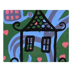 Smiling House Double Sided Flano Blanket (large)  by snowwhitegirl