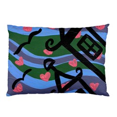 Two Houses Pillow Case by snowwhitegirl