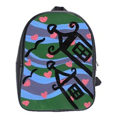 Two Houses School Bag (large) by snowwhitegirl