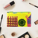 Pink House And Fence Cosmetic Bag (XS) Front