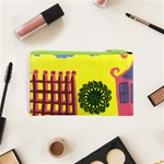 Pink House And Fence Cosmetic Bag (XS) Back