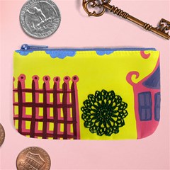 Pink House And Fence Large Coin Purse by snowwhitegirl