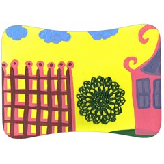 Pink House And Fence Velour Seat Head Rest Cushion