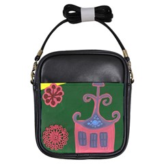 The Biggest Pink House Girls Sling Bags by snowwhitegirl