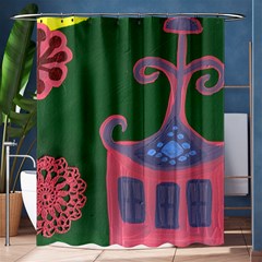 The Biggest Pink House Shower Curtain 60  X 72  (medium)  by snowwhitegirl