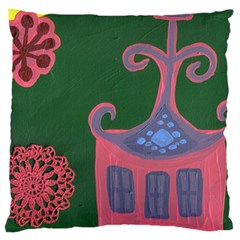 The Biggest Pink House Large Cushion Case (one Side) by snowwhitegirl