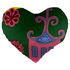 The Biggest Pink House Large 19  Premium Heart Shape Cushions by snowwhitegirl