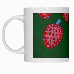 Floating Strawberries White Mugs by snowwhitegirl