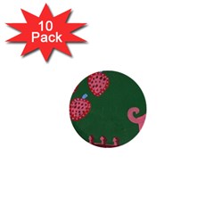 Floating Strawberries 1  Mini Buttons (10 pack) 