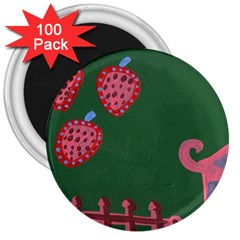 Floating Strawberries 3  Magnets (100 pack)