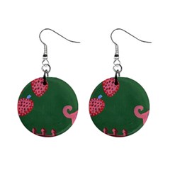 Floating Strawberries Mini Button Earrings by snowwhitegirl