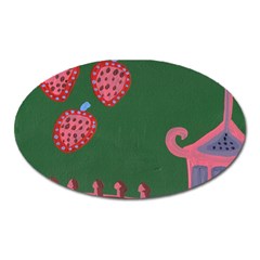 Floating Strawberries Oval Magnet