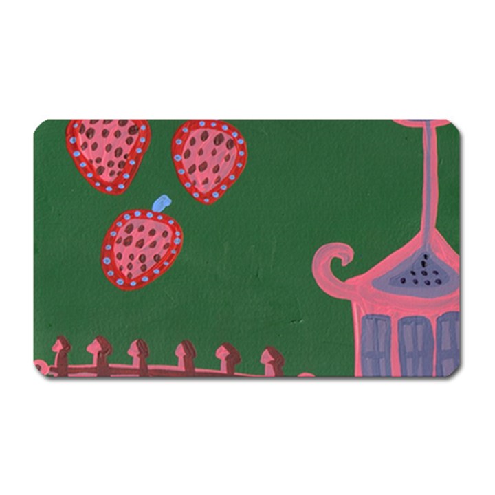 Floating Strawberries Magnet (Rectangular)