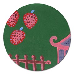 Floating Strawberries Magnet 5  (Round)