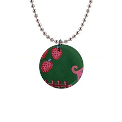 Floating Strawberries Button Necklaces