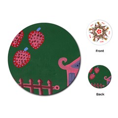 Floating Strawberries Playing Cards (Round) 