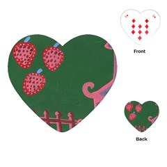 Floating Strawberries Playing Cards (Heart) 