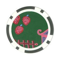 Floating Strawberries Poker Chip Card Guard