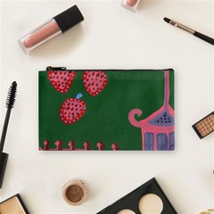 Floating Strawberries Cosmetic Bag (Small)