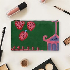 Floating Strawberries Cosmetic Bag (Medium)