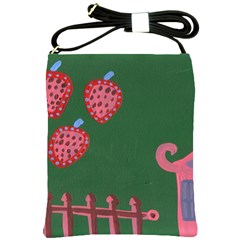 Floating Strawberries Shoulder Sling Bags