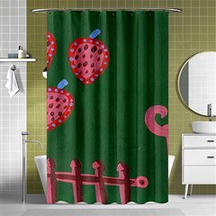 Floating Strawberries Shower Curtain 48  x 72  (Small) 