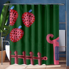 Floating Strawberries Shower Curtain 60  X 72  (medium)  by snowwhitegirl