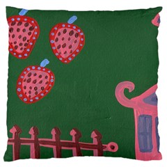 Floating Strawberries Large Cushion Case (One Side)