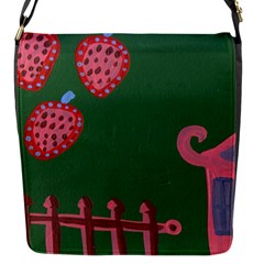 Floating Strawberries Flap Messenger Bag (S)