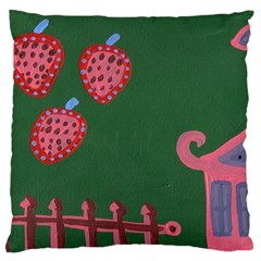 Floating Strawberries Standard Flano Cushion Case (One Side)