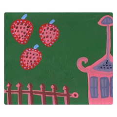 Floating Strawberries Double Sided Flano Blanket (Small) 