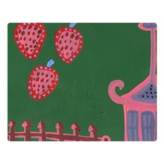 Floating Strawberries Double Sided Flano Blanket (Large) 