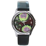 Cute Crab Round Metal Watch Front