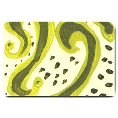 Yellow Swirls Large Doormat  by snowwhitegirl