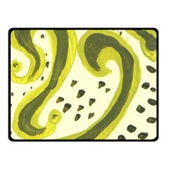 Yellow Swirls Double Sided Fleece Blanket (small)  by snowwhitegirl