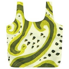 Yellow Swirls Full Print Recycle Bags (l)  by snowwhitegirl