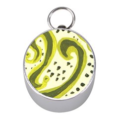 Yellow Swirls Mini Silver Compasses by snowwhitegirl