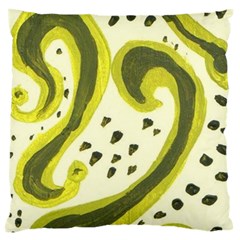 Yellow Swirls Standard Flano Cushion Case (one Side) by snowwhitegirl