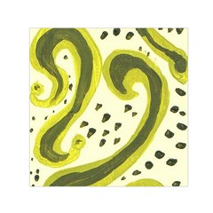 Yellow Swirls Small Satin Scarf (square) by snowwhitegirl