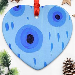 Blue Rain Ornament (heart) by snowwhitegirl