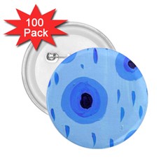 Blue Rain 2 25  Buttons (100 Pack)  by snowwhitegirl