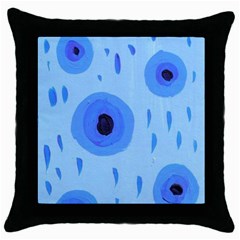 Blue Rain Throw Pillow Case (black) by snowwhitegirl